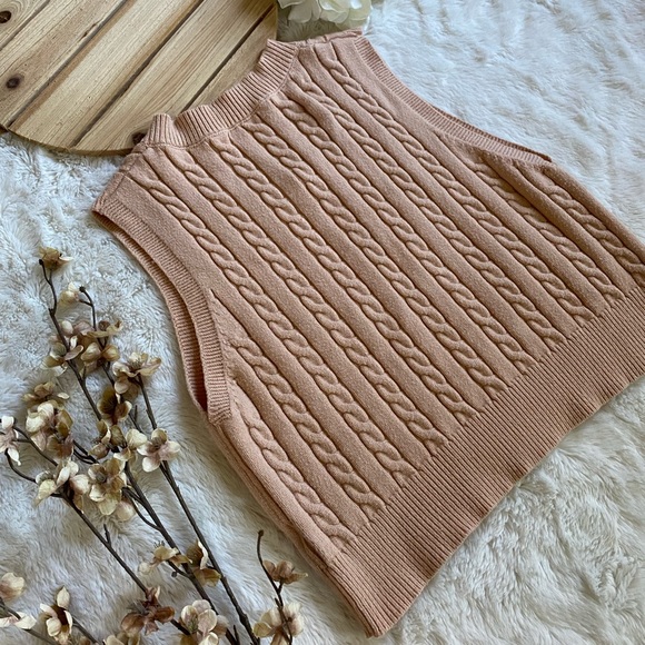 Apricot Knitted Sweater Vest - Picture 2 of 3